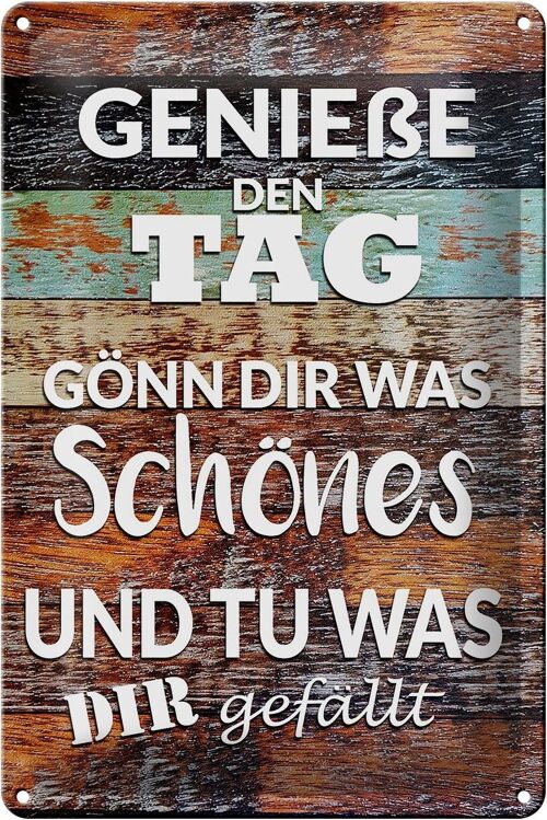 Blechschild Spruch 20x30cm Genieße den Tag gönn dir was