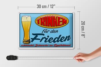 Plaque en tôle 30x20cm Drink for Peace Beer 4