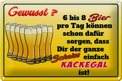 Blechschild 30x20cm 6-8 Bier ganzer Scheiß egal