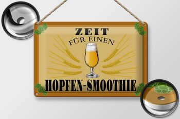 Plaque en tôle 30x20cm Time for Hops Smoothie Beer 2