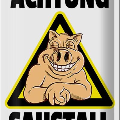 Metal sign animals 20x30cm pig caution pigsty