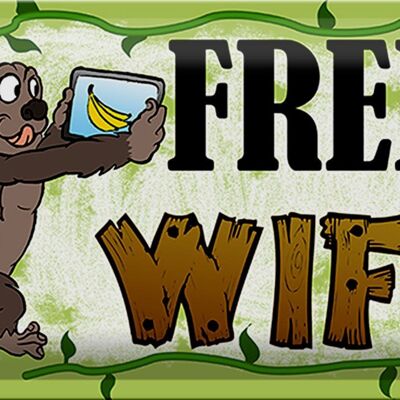 Cartel de chapa WiFi gratis 30x20cm Internet WLAN