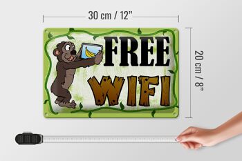 Plaque en tôle WiFi gratuit 30x20cm Internet WLAN 4