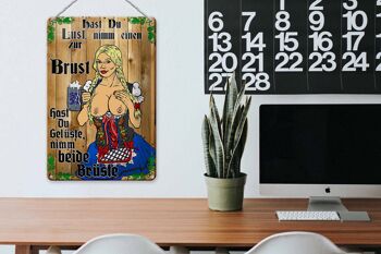 Plaque en tôle Pinup 20x30cm Take one to the Chest Beer 3