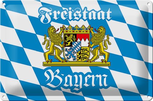 Blechschild Bayern 30x20cm Freistaat Bayern Wappen