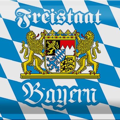 Blechschild Bayern 30x20cm Freistaat Bayern Wappen