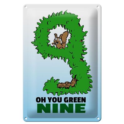 Blechschild Spruch 20x30cm Oh you green nine