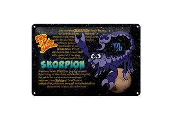Signe du zodiaque en étain 30x20cm Force de la planète Scorpion 1