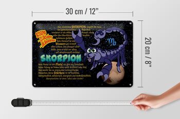 Signe du zodiaque en étain 30x20cm Force de la planète Scorpion 4