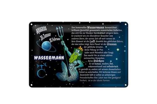 Blechschild Sternzeichen 30x20cm Wassermann