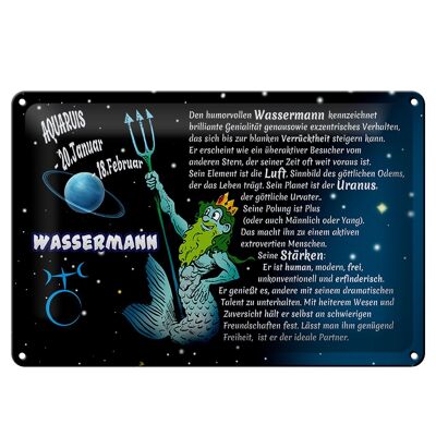 Blechschild Sternzeichen 30x20cm Wassermann