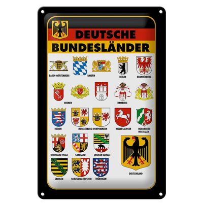 Blechschild Bundesländer 20x30cm Deutschland Wappen