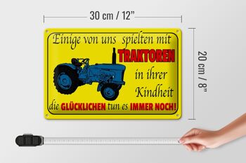 Plaque en tôle 30x20cm "certains jouaient avec des tracteurs" 4