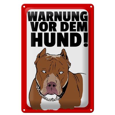 Cartel de chapa Atención 20x30cm Advertencia sobre el perro