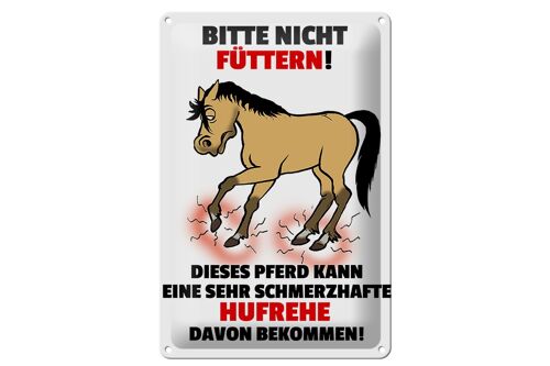 Blechschild Pferd 20x30cm Bitte nicht füttern Hufrehe