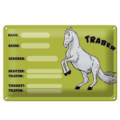 Blechschild Steckbrief 30x20cm Traber Angaben Name Besitzer