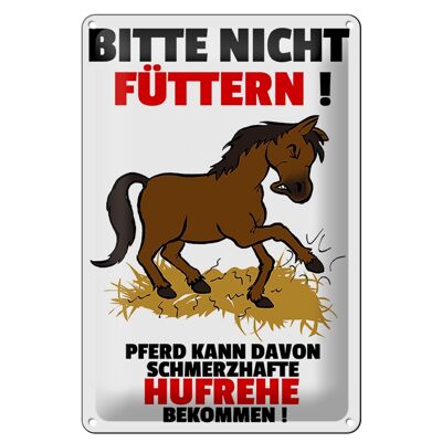 Blechschild Pferd 20x30cm nicht füttern schmerzhaft Hufrehe