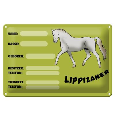 Cartel de chapa perfil Lippizaner 30x20cm detalles nombre propietario