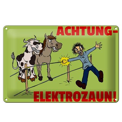 Blechschild Warnschild 30x20cm Achtung Elektrozaun