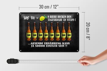 Plaque en tôle 30x20cm 8 bières besoins quotidiens en vitamine C 4