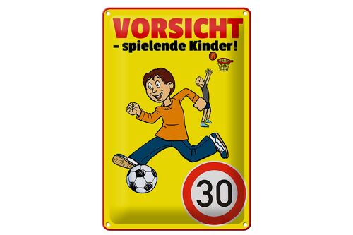 Blechschild Hinweis 20x30cm Vorsicht spielende Kinder 30Kmh