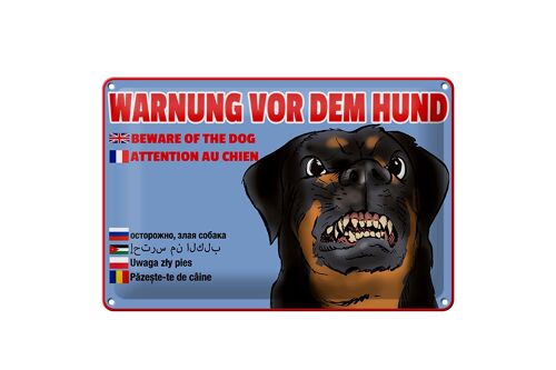 Blechschild Warnung vor Hund 30x20cm beware of dog