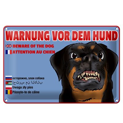 Blechschild Warnung vor Hund 30x20cm beware of dog