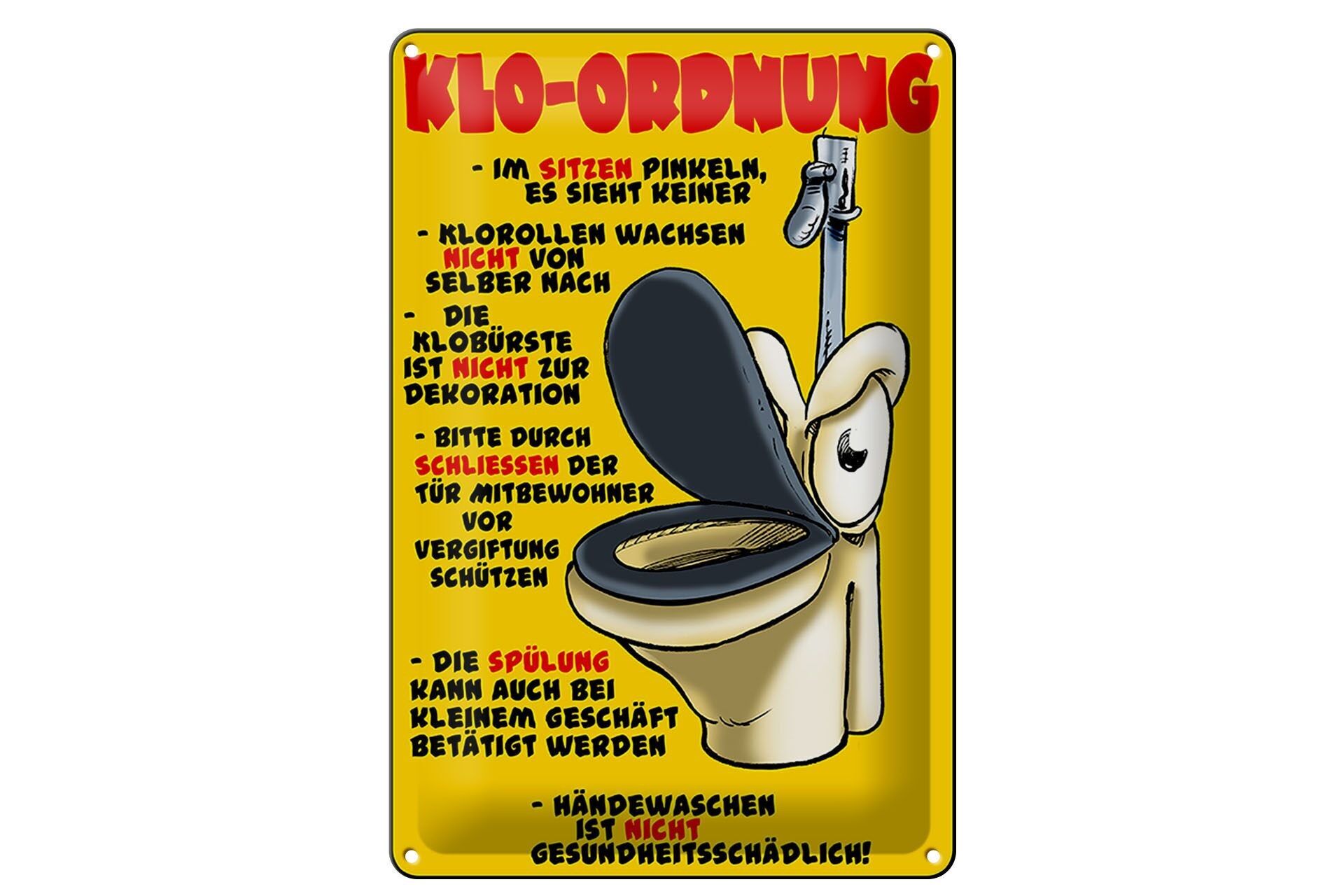 Targa in metallo nota 20x30 cm per ordinare la pipì mentre si è seduti