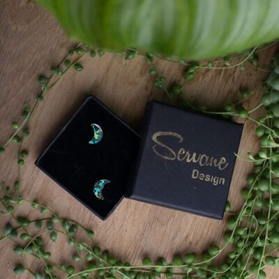 Stud earrings - Moon - Confetti - Blue