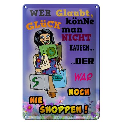 Cartel de chapa que dice 20x30 cm ¿Quién cree que no puedes tener suerte?