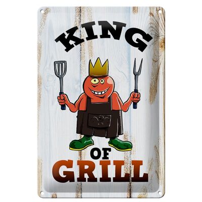 Targa in metallo con avviso 20x30 cm King of Grill