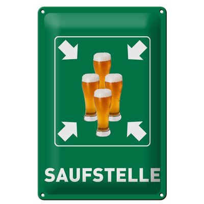 Metal sign 20x30cm drinking place beer glasses beer