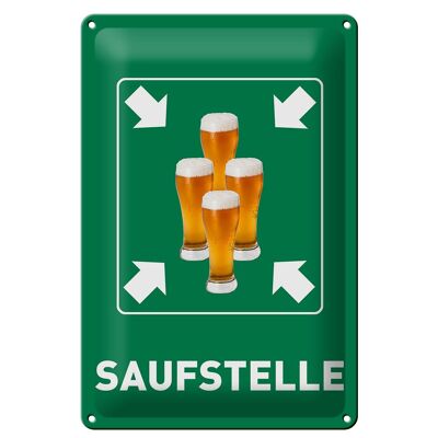 Blechschild 20x30cm Saufstelle Biergläser Bier