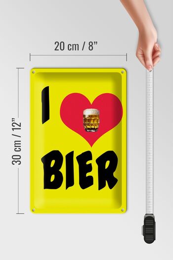 Plaque en tôle 20x30cm J'aime la bière 4