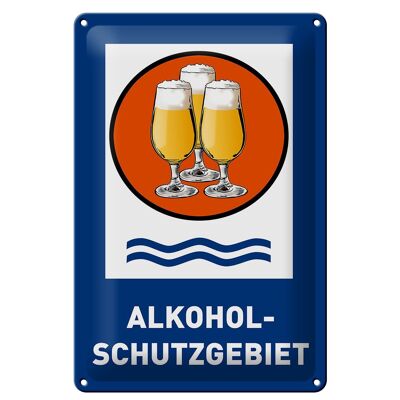 Cartel de chapa para cerveza, 20x30cm, zona de protección del alcohol, vasos de cerveza