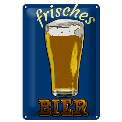 Metal sign 20x30cm fresh beer beer glass