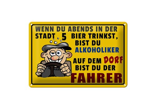 Blechschild 30x20cm wenn du abends 5 Bier trinkst