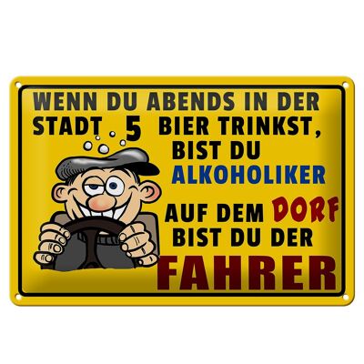 Blechschild 30x20cm wenn du abends 5 Bier trinkst