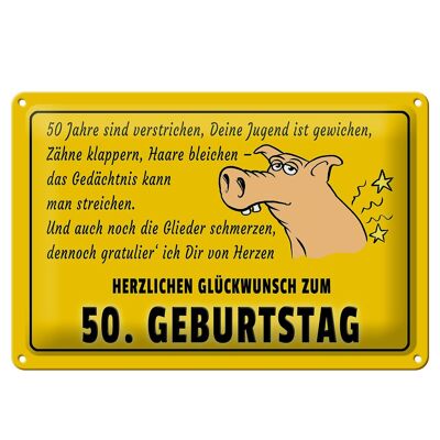 Blechschild Spruch 30x20cm Glückwunsch zum 50 Geburtstag