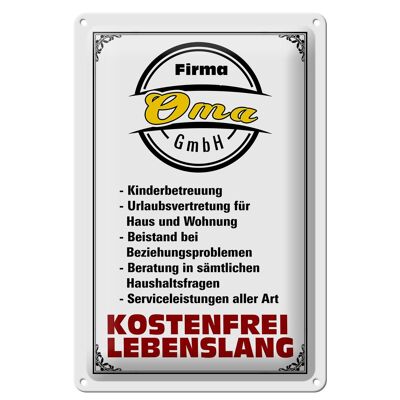 Plaque en tôle disant 20x30cm d'Oma GmbH gratuite