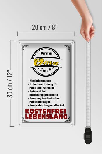 Plaque en tôle disant 20x30cm d'Oma GmbH gratuite 4