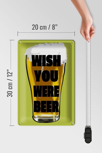 Plaque en étain 20x30cm Wish you was beer Beer 4