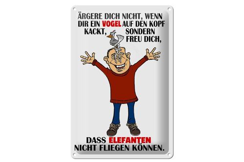 Blechschild Spruch 20x30cm ärgere dich nicht wenn ein Vogel