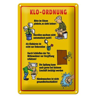 Metal sign notice 20x30cm toilet order wall sign