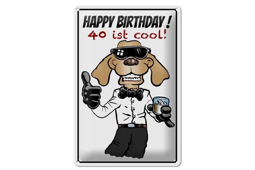 Blechschild Spruch 20x30cm Happy Birthday 40 is cool