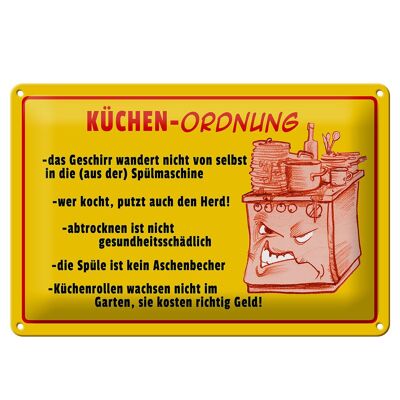 Blechschild Hinweis 30x20cm Küchen Ordnung Geschirr Spüle
