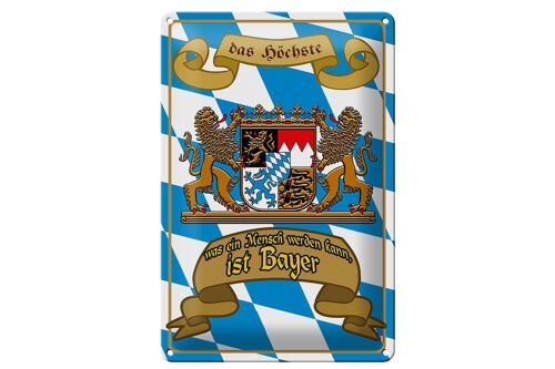 Blechschild Spruch 20x30cm höchste was Mensch werden Bayer