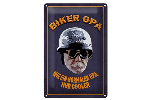 Blechschild Spruch 20x30cm Biker Opa wie ein normaler Opa