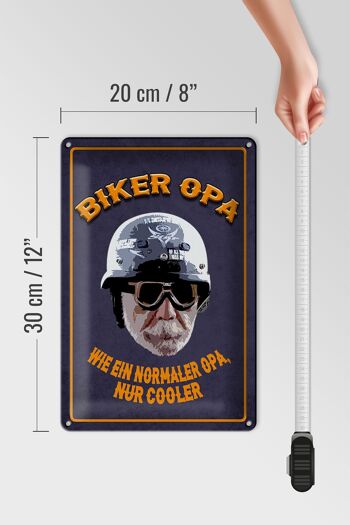 Plaque en tôle disant 20x30cm Biker Grand-père comme un grand-père normal 4