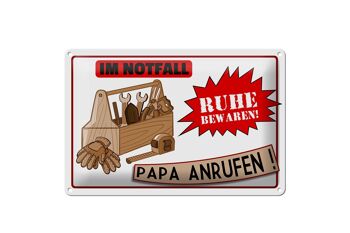 Plaque en tôle 30x20cm En cas d'urgence, appelle papa 1